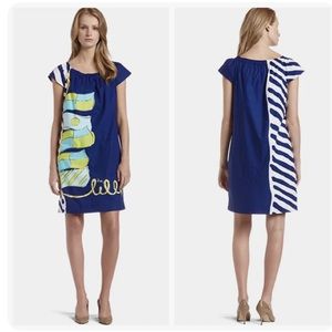 LILLY PULITZER Sullivan Dress You’re Flagged Navy Nautical Flag Sailing